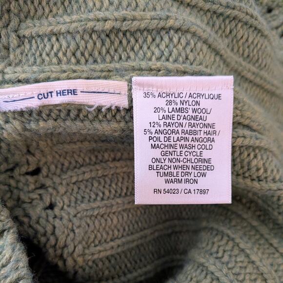 Old Navy Sweater Size M Green Y2K Shawl Collar Chunky Twilightcore Elena Bella - Picture 10 of 12